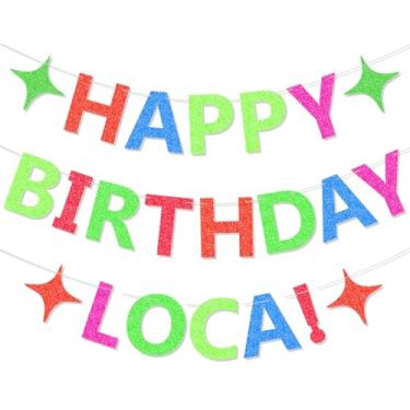 Imagem de Happy Birthday Banner Loca Decorações engraçadas de festa de aniversário para ela faixa de festa de aniversário de 18 anos e 21 anos