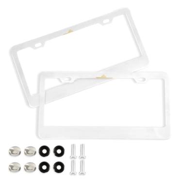 Imagem de Wassud Moldura decorativa de placa de carro de alumínio para árvore de Natal, 2 unidades, suporte universal para placa de licença para carros padrão dos EUA