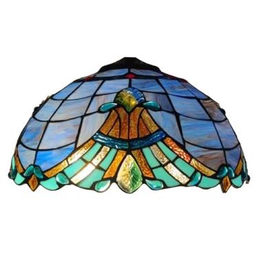 Imagem de Cúpula de abajur barroca de 40 cm (16 polegadas), cúpula de vitral Tiffany de 40 cm (16 polegadas) com tampa, adequada para uso em luminárias de mesa, de chão, pendentes e de teto.