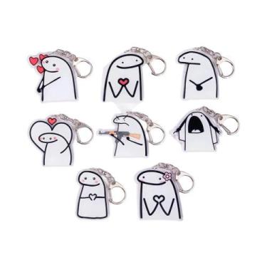 Imagem de Chaveiro Acrílico Criativo De Vilão Com Linha Branca, Charme Para Bols