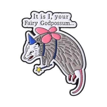 Imagem de Broche De Esmalte De Animal Fofo Fairy Godpossum, Distintivo Para Lape