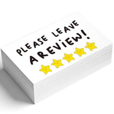 Imagem de 100 peças, por favor, deixe avaliações pequenos cartões de visita, estrelas fofas, cartões de agradecimento para pequenas empresas lojas de varejo on-line lojas locais