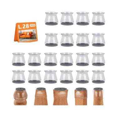 Imagem de 28 Peças Protetores De Pés De Cadeira De Silicone Para Pisos De Madeir