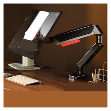 Imagem de Suporte para monitor braço robótico elevação de computador cantilever giratório suporte de orifício de tela portátil X1 (preto)