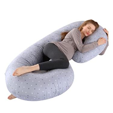 Imagem de Travesseiro de corpo inteiro para gravidez, suporte de maternidade com suporte confortável para as costas do corpo, almofada de gravidez com capa removível A (F)