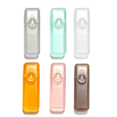 Imagem de 6 caixas de armazenamento portáteis, organizador de peças pequenas, palito de viagem, fio dental, comprimidos e compartimentos de armazenamento de joias, caixa de armazenamento multiuso branca + cinza