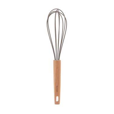 Imagem de Colher Batedora De Silicone Com Cabo Madeira Kenya Cinza