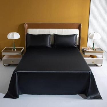 Imagem de Lençol Superior Casal Padrão Com 2 Fronhas Cetim Seda Brilho - Confecc