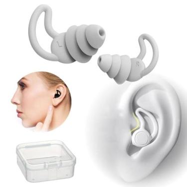 Imagem de Abafador De Som 3 Camadas Para Dormir Estudar Tampão Cinza - Palaziun