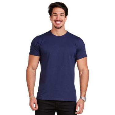 Imagem de Camisa Masculina Camiseta Básica Algodão Manga Curta - Daze Modas, Azu