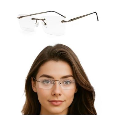 Imagem de Armação De Oculos Sem Aro Feminina Flutuante Parafusado - 20V, Unico, 