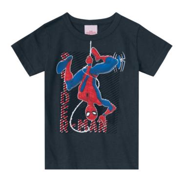 Imagem de Camiseta Homem Aranha Azul Marinho Infantil Menino -Brandili