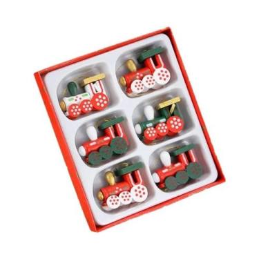 Imagem de Pingentes De Trem De Madeira, Decorações Para Árvore De Natal, Mini En