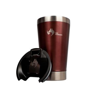 Imagem de Copo Térmico Fox Stainless Quente e Frio com Tampa 473ml Vinho