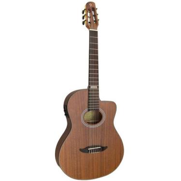 Imagem de Violão giannini nylon flat cutaway gnf-3 ceq walnut satin