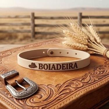Imagem de Pulseira Boiadeira Feminina Country Silicone e Borracha Premium com Pi