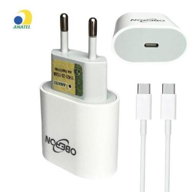 Imagem de Carregador Completo Fonte Turbo 20W Cabo USBC Compatível Com Iphone 15