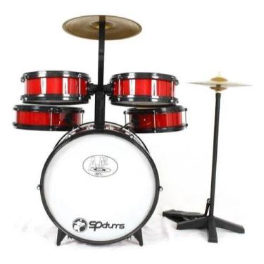 Imagem de Bateria Infantil Acustica Com Chimbal Varias Cores Rock Baby Semi Prof