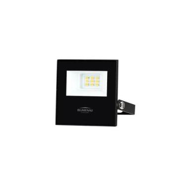 Imagem de Refletor Blumenau Led Play 10w Preto Bivolt 3000k Luz Amarela - BLUMEN