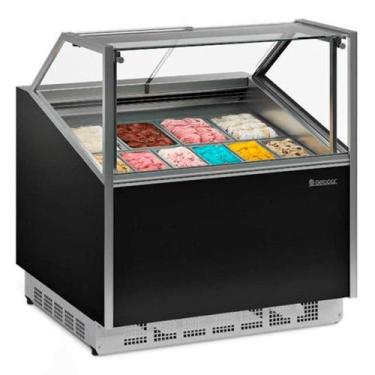 Imagem de Sorveteira/Expositor de Gelato 12 cubas 5L GESG-12 PR Preta Gelopar -1
