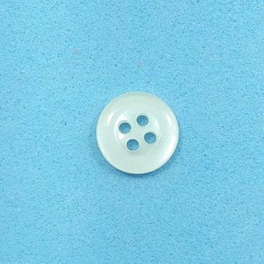 Imagem de Botão Branco 10mm 4 Furos Plástico ABS Brilho 50Un 100Un 200Un confecç