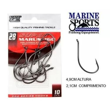 Imagem de Kit 10 Anzol Pesca Marine Sports Super Maruseigo Black N-28