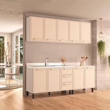 Imagem de Cozinha Completa 4 Peças 220cm x 200cm Amara Bege/Branco/Creme - Polit