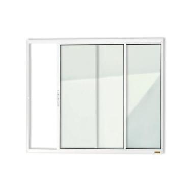 Imagem de Janela de Aluminio Veneziana de Correr 80x80cm 2 Folhas com Vidro Liso