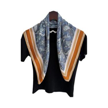 Imagem de Lenço De Seda Luxuoso Feminino 70x70cm, Estilo Praia, Bandana Para Cab