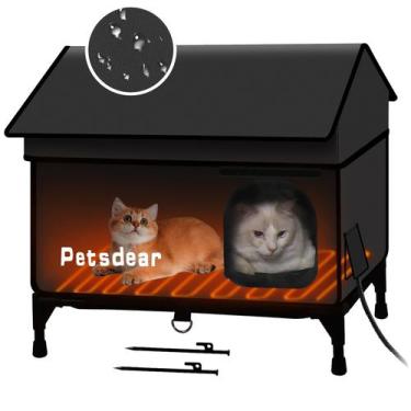 Imagem de Casa Aquecida para Gatos Petsdear - À Prova D'Água (Preta)