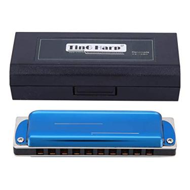 Imagem de Eujgoov Blues Harp Gaita Profissional Bocal Instrumento Musical Harpa Diatônica para Marcação de Furos de Som (Branco)