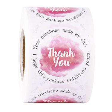 Imagem de Adesivos WRAPAHOLIC Thank You Business - Adesivos de pintura em tinta rosa para presente, adesivos de envio - 5 x 5 cm 500 etiquetas no total