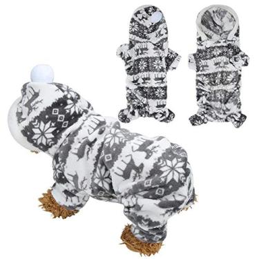 Imagem de Moletom com capuz para cães outono inverno cachorro roupa geral roupa de pelúcia macia para cães pequenos atividade ao ar livre (G)