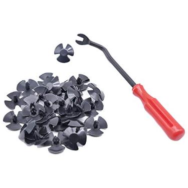 Imagem de QDJUNE 4878883AA Retentores de isolamento de capuz Pacote com 30, clipe de retentor de capa de para-choque, reposição para Chrysler, Jeep, Dodge, Ram, clipe de nylon, com 1 removedor de fixador resistente