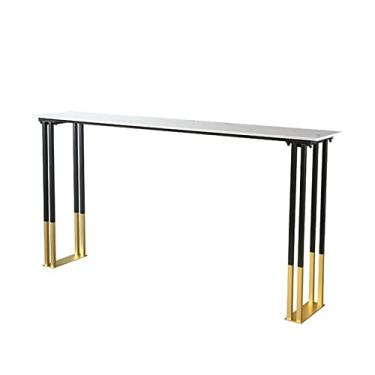 Imagem de KIZQYN Mesa de bar ao ar livre varanda mesa de bar pela parede barra de ferro forjado bar ao ar livre pela janela, cadeiras não incluídas conjunto de mesa de pub (cor: 140x40x105)