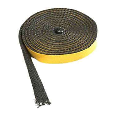 Imagem de Vedação de fogão a Cordão de vedação de fibra de com cordão de vedação traseiro autoadesivo Fogões planos de alta temperatura Corda, 2mm x 15mm x 200cm