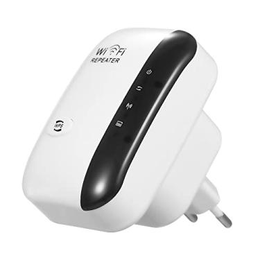 Imagem de PAPAPI Amplificador de sinal WiFi 300M Repetidor WiFi sem fio Extensor de alcance WiFi com 2 antenas internas para home office, plugue europeu branco