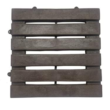 Imagem de Kit 4 Decks Plástico Reciclado Modulado Ecológico Encaixe Externo Resistente para Box E Área Piscinas, Jardim tamanho 30x30