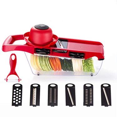 Imagem de fatiador de frutas e vegetais, cortador de frutas picador multifuncional, mandolina profissional de aço inoxidável, melhor para fatiar alimentos, frutas e vegetais