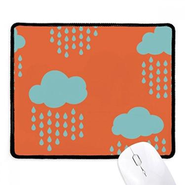Imagem de Mousepad Cloud Rain Drip padrão laranja borda costurada tapete de borracha para jogos