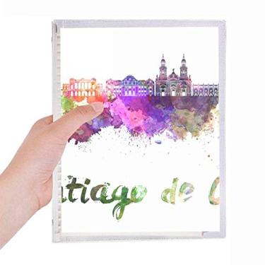 Imagem de Caderno de aquarela Santiago De Chile City com folhas soltas e diário recarregável