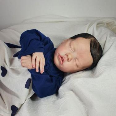 Bebe Reborn Menino Dormindo Corpo Silicone Feito A Mão
