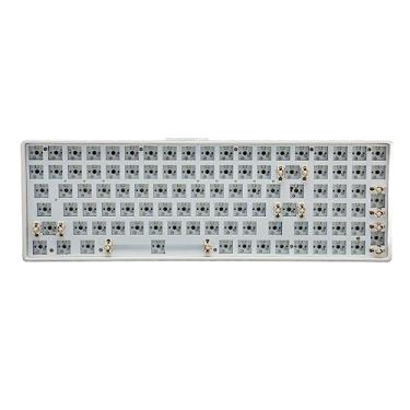 Imagem de FOLOSAFENAR Kit de teclado mecânico modular faça você mesmo, teclado mecânico de interruptor de 5 pinos, kit faça você mesmo 5.0 100 teclas 96% layout tipo C com fio para casa (branco)