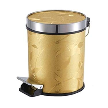 Imagem de Cesta De Lixo Lata De Lixo Interna Lata De Lixo De Pedal Grande Estilo Europeu Lata De Lixo De Cozinha Adequada Para Armazenamento De Lixo Interno E Externo Lata De Lixo Lixeira,Cinza,Médio,Pleasa