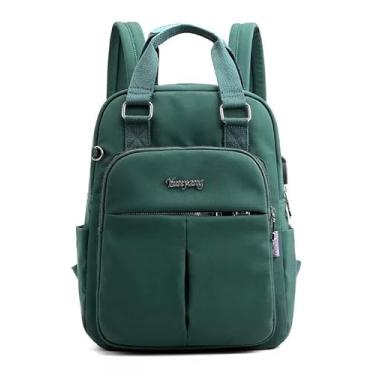 Imagem de Mochila Feminino Multifuncional Notebook Viagem Com Usb (Verde Musgo)