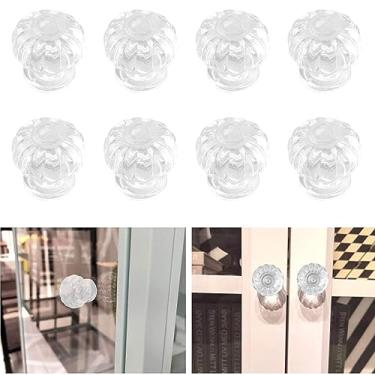 Imagem de MOROBOR Puxadores autoadesivos de gaveta de cristal transparente, 8 peças, puxadores de acrílico clássicos, puxadores de acrílico transparente, maçanetas de armário sem furadeira, para portas de