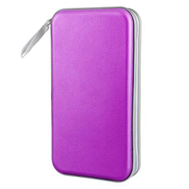 Imagem de Siveit Suporte para CD/DVD, capacidade para 80 discos de plástico rígido, fichário de armazenamento para carro, casa, escritório, viagens (roxo)