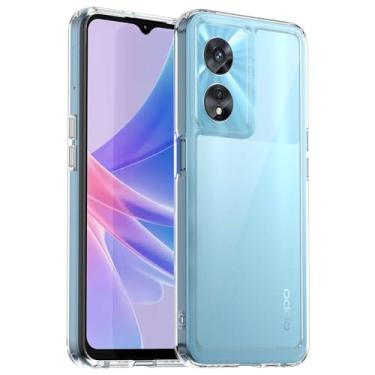 Imagem de Capa para Oppo Realme Narzo 50 5G, botão de pressão flexível, capa transparente, anti-impressões digitais. Proteção total de 360° - transparente