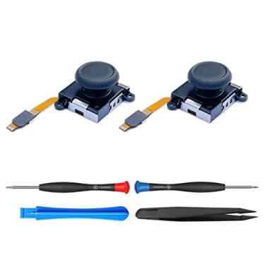 Imagem de ElecGear 2x substituição de joystick Hall para Switch Joy-Con, sensor de efeito eletromagnético sem desvio para controle Joy Con esquerdo e direito, ferramenta de reparo e módulo de economia de