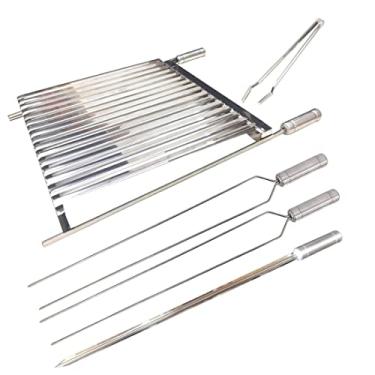 Imagem de Grelha Argentina 70x40 Churrasco Inox + 3 Espetos + Pegador